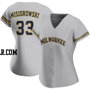 Jacob Misiorowski Women's Milwaukee Brewers Gray Replica Road Jersey