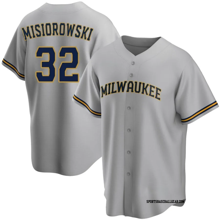 Jacob Misiorowski Youth Milwaukee Brewers Gray Replica Road Jersey