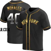 Jacob Morales Men's New York Yankees Black Golden Replica Alternate Jersey