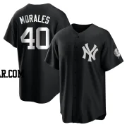 Jacob Morales Men's New York Yankees Black/White Replica Jersey