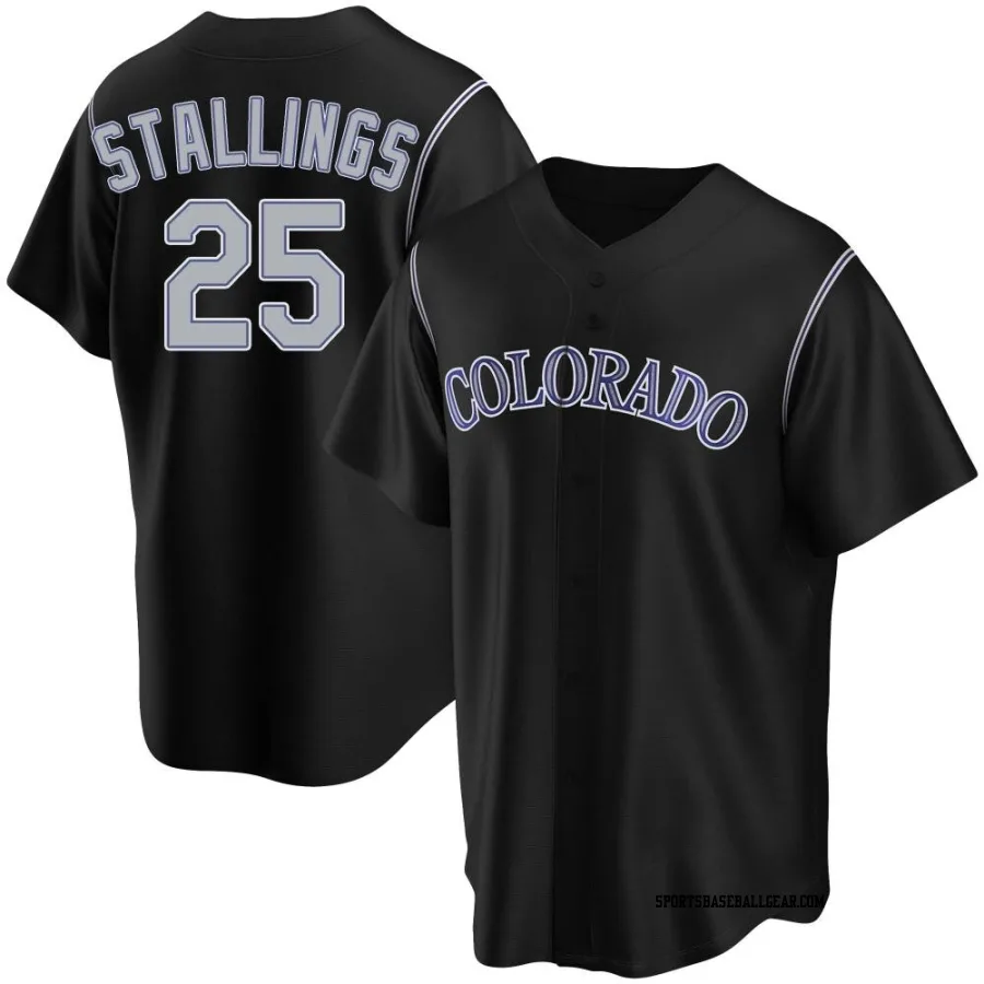 Jacob Stallings Men's Colorado Rockies Black Replica Alternate Jersey