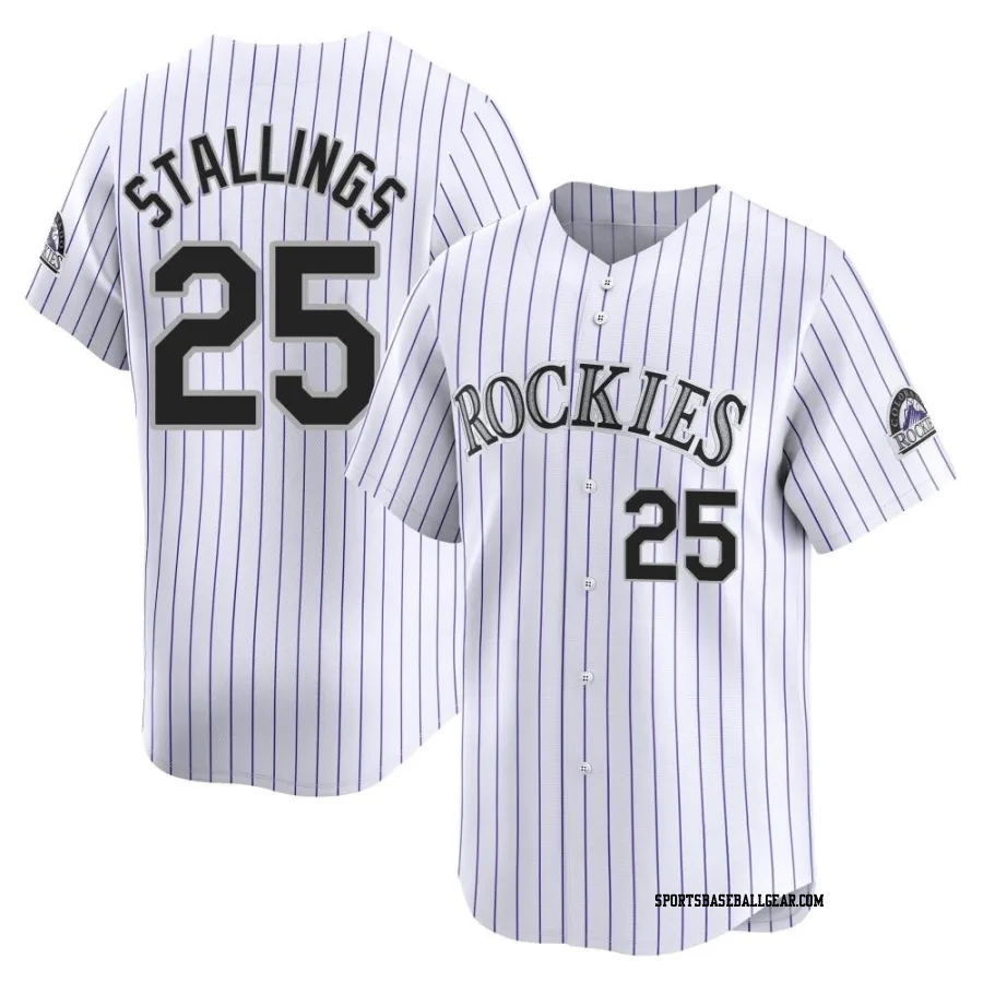 Jacob Stallings Men's Colorado Rockies White Limited Home Jersey