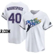 Jacob Waguespack Men's Tampa Bay Rays White Limited Throwback Cooperstown Jersey