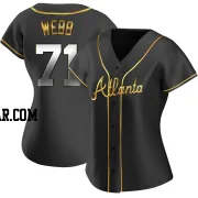 Jacob Webb Women's Atlanta Braves Black Golden Replica Alternate Jersey