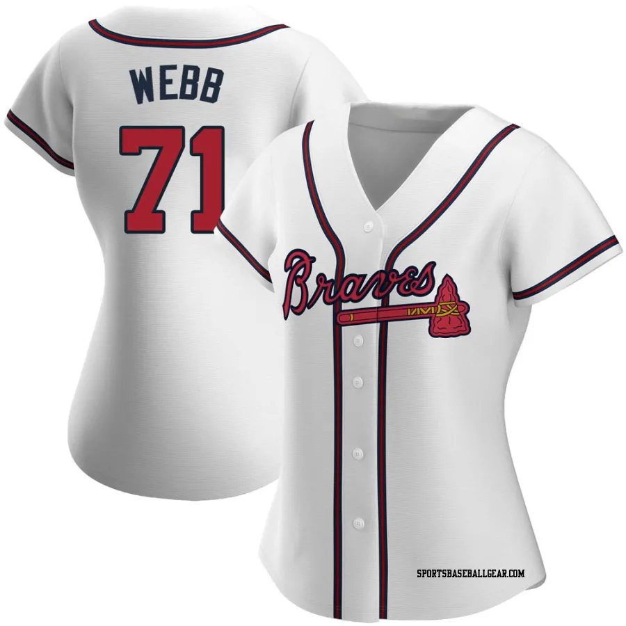 Jacob Webb Women's Atlanta Braves White Authentic Home Jersey
