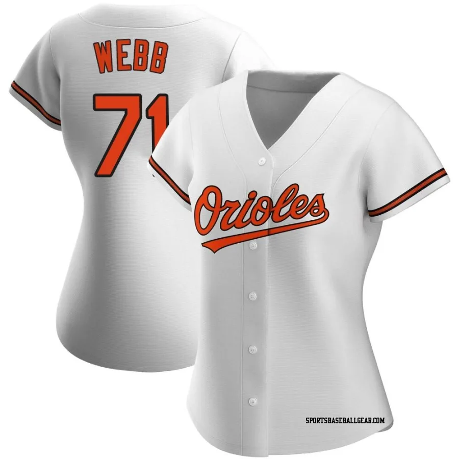 Jacob Webb Women's Baltimore Orioles White Authentic Home Jersey