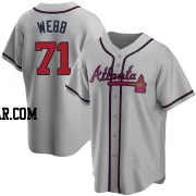 Jacob Webb Youth Atlanta Braves Gray Replica Road Jersey