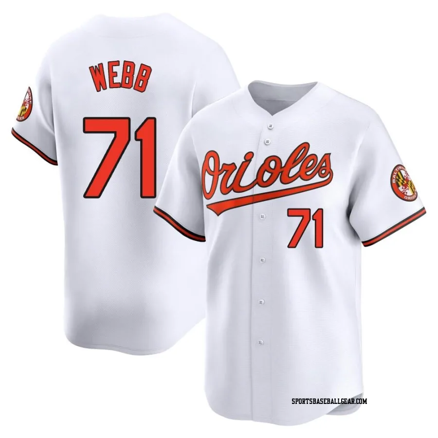 Jacob Webb Youth Baltimore Orioles White Limited Home Jersey