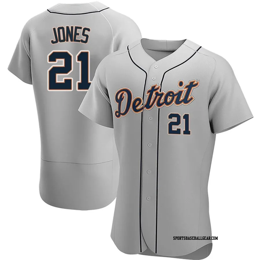 Jacoby Jones Men's Detroit Tigers Gray Authentic JaCoby Jones Road Jersey