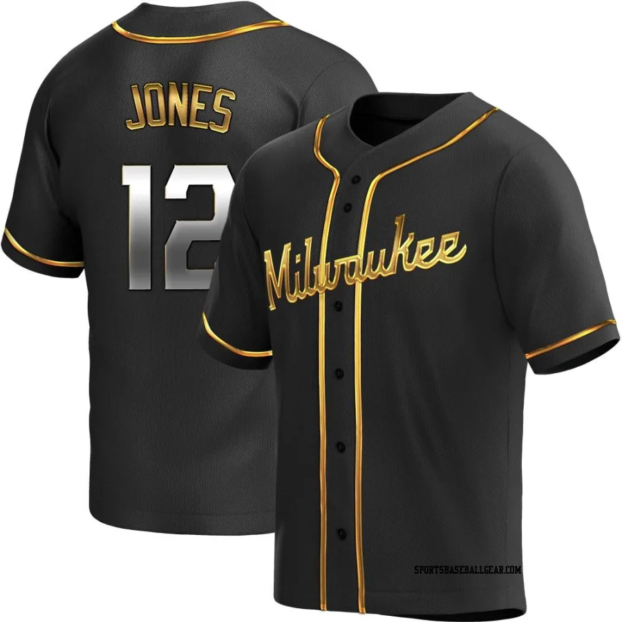 Jahmai Jones Youth Milwaukee Brewers Black Golden Replica Alternate Jersey
