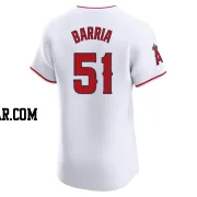 Jaime Barria Men's Los Angeles Angels White Elite Home Jersey