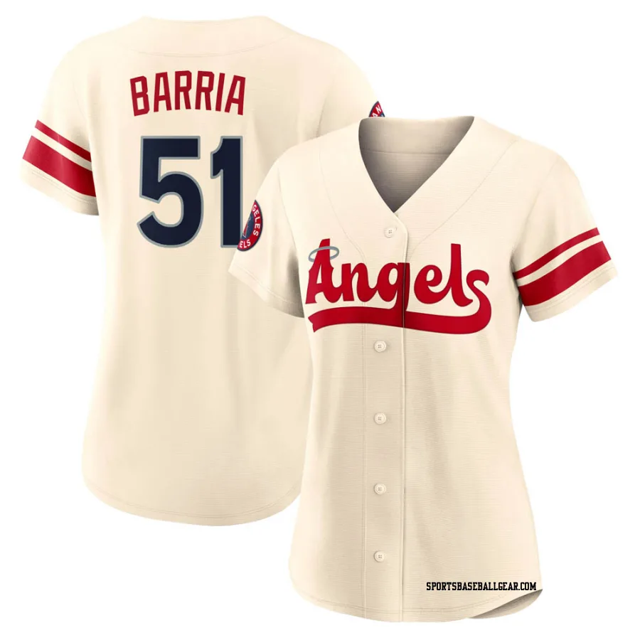 Jaime Barria Women's Los Angeles Angels Cream Replica 2022 City Connect Jersey