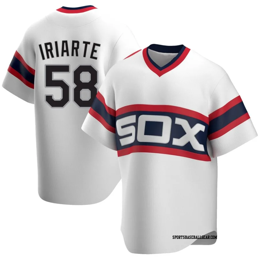 Jairo Iriarte Men's Chicago White Sox White Replica Cooperstown Collection Jersey