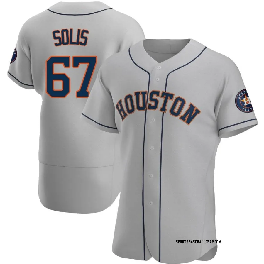 Jairo Solis Men's Houston Astros Gray Authentic Road Jersey