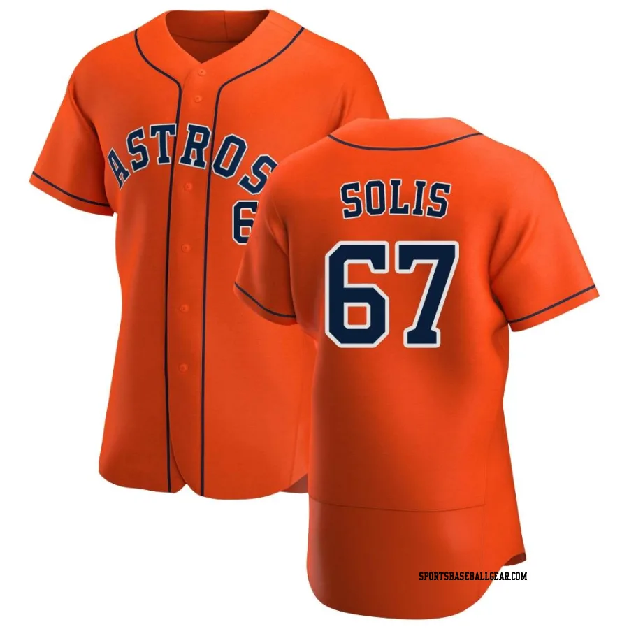 Jairo Solis Men's Houston Astros Orange Authentic Alternate Jersey
