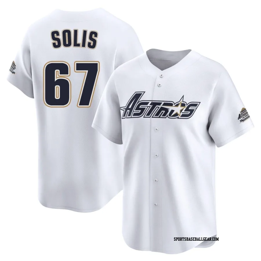Jairo Solis Men's Houston Astros White Limited Throwback Cooperstown Collection Jersey