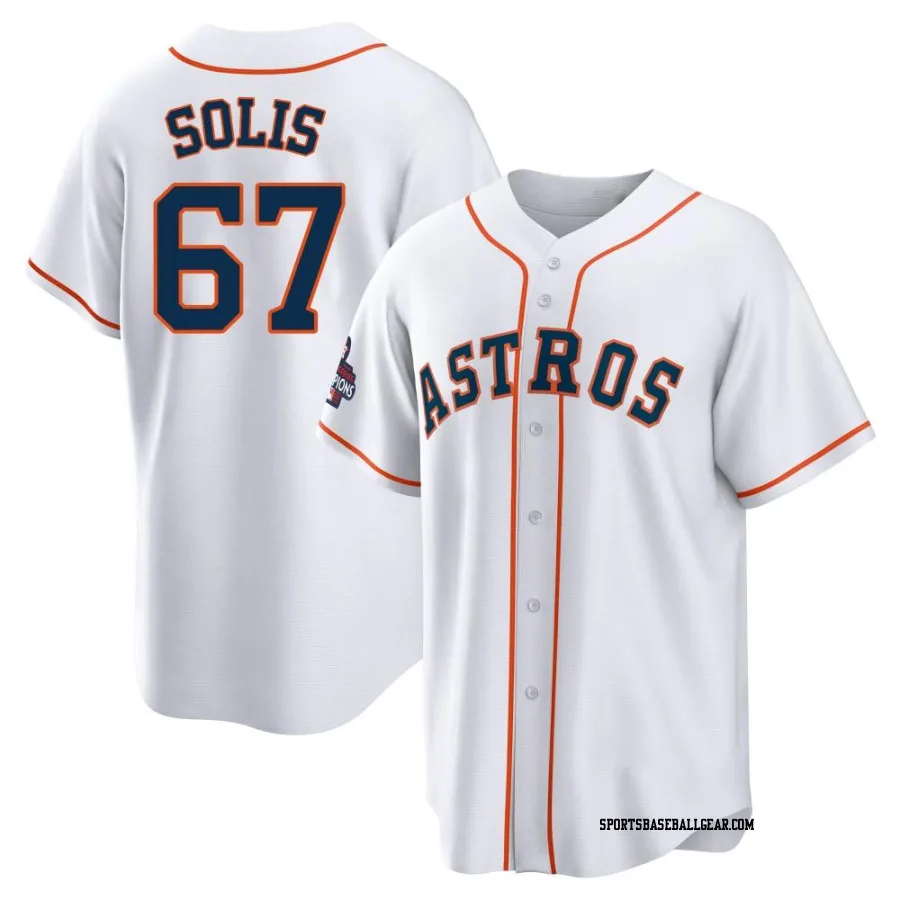 Jairo Solis Men's Houston Astros White Replica 2022 World Series Champions Home Jersey