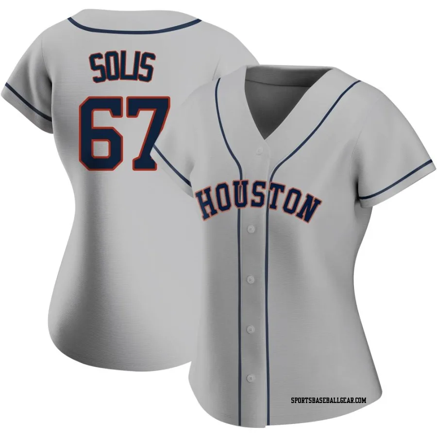 Jairo Solis Women's Houston Astros Gray Replica Road 2020 Jersey