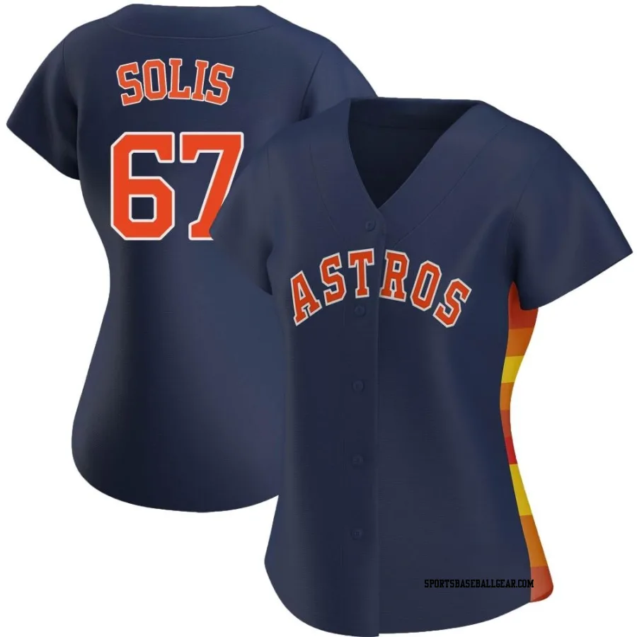 Jairo Solis Women's Houston Astros Navy Replica Alternate Jersey