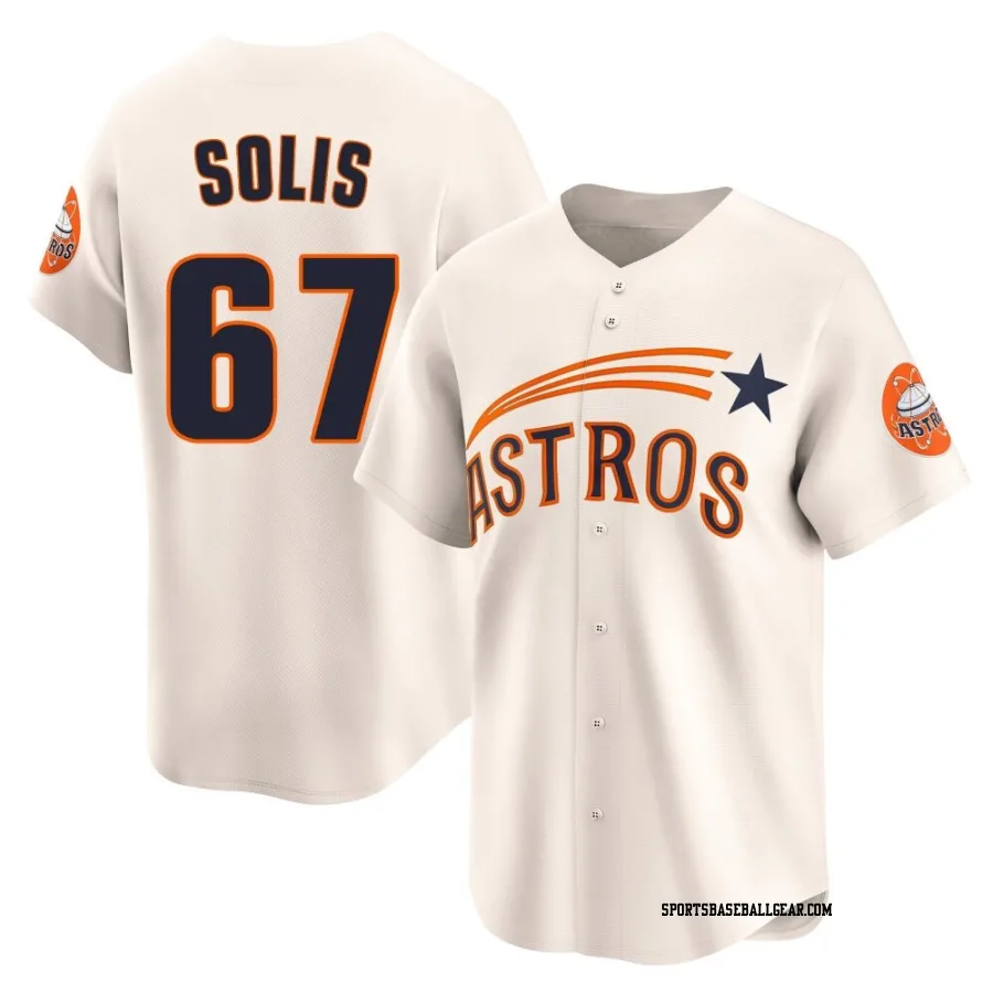 Jairo Solis Youth Houston Astros Cream Limited Throwback Cooperstown Collection Jersey
