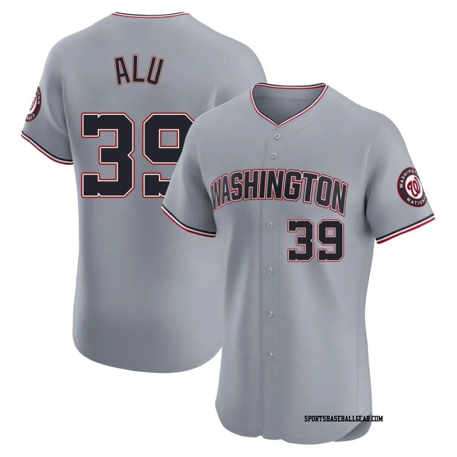 Jake Alu Men's Washington Nationals Gray Elite Road Jersey