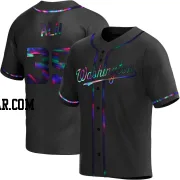 Jake Alu Youth Washington Nationals Black Holographic Replica Alternate Jersey