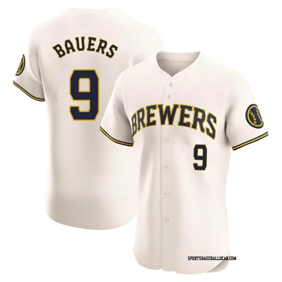 Jake Bauers Men's Milwaukee Brewers Cream Elite Home Jersey