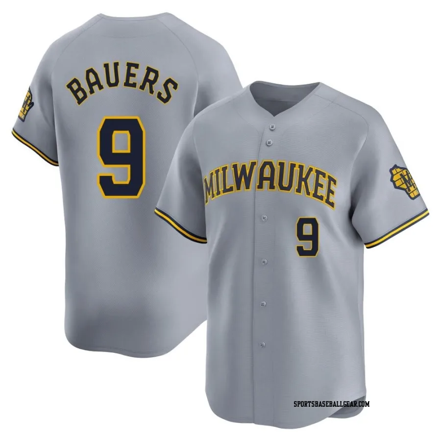 Jake Bauers Men's Milwaukee Brewers Gray Limited Away Jersey