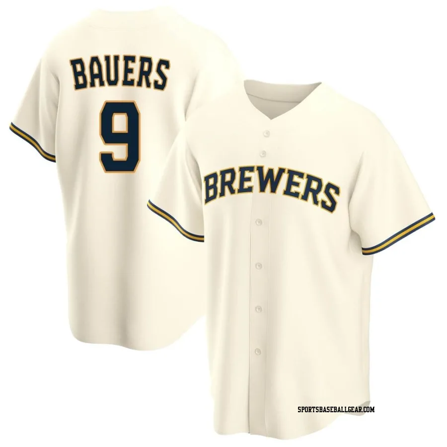 Jake Bauers Youth Milwaukee Brewers Cream Replica Home Jersey