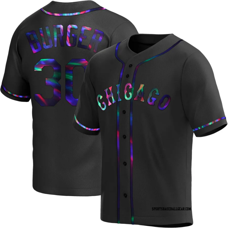 Jake Burger Men's Chicago White Sox Black Holographic Replica Alternate Jersey