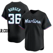 Jake Burger Youth Miami Marlins Black Limited Alternate Jersey