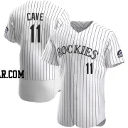 Jake Cave Men's Colorado Rockies White Authentic Home Jersey