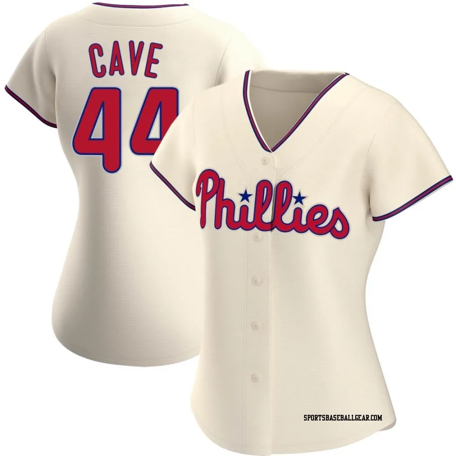 Jake Cave Women's Philadelphia Phillies Cream Authentic Alternate Jersey