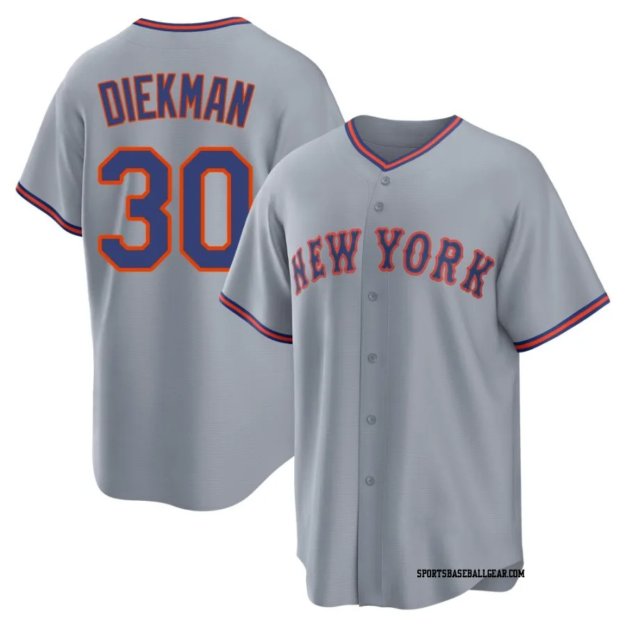 Jake Diekman Men's New York Mets Gray Replica Away 2.0 Jersey
