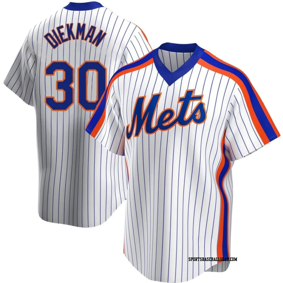 Jake Diekman Men's New York Mets White Replica Home Cooperstown Collection Jersey