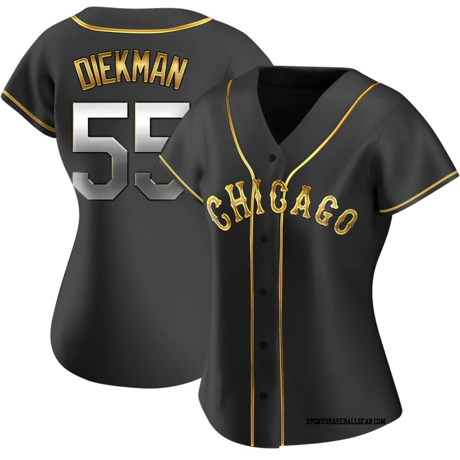Jake Diekman Women's Chicago White Sox Black Golden Replica Alternate Jersey