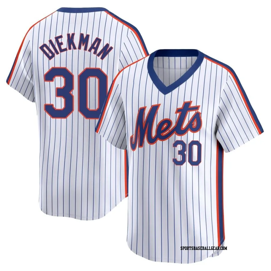Jake Diekman Youth New York Mets White Limited Cooperstown Collection Jersey