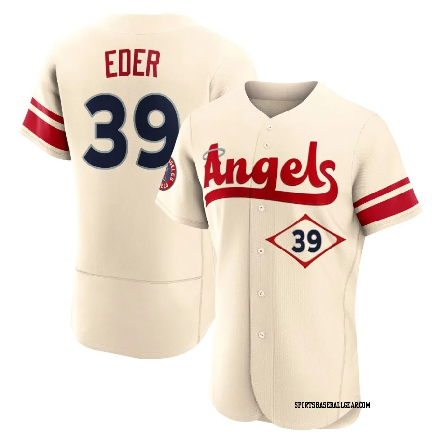 Jake Eder Men's Los Angeles Angels Cream Authentic 2022 City Connect Jersey