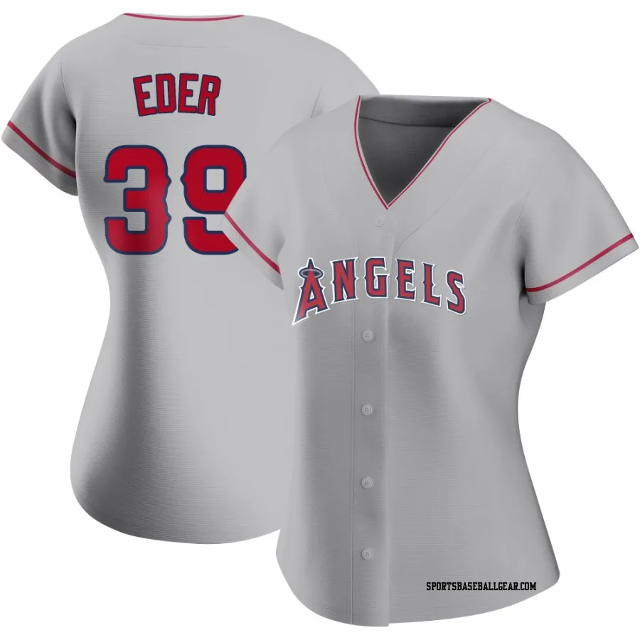 Jake Eder Women's Los Angeles Angels Authentic Silver Road Jersey