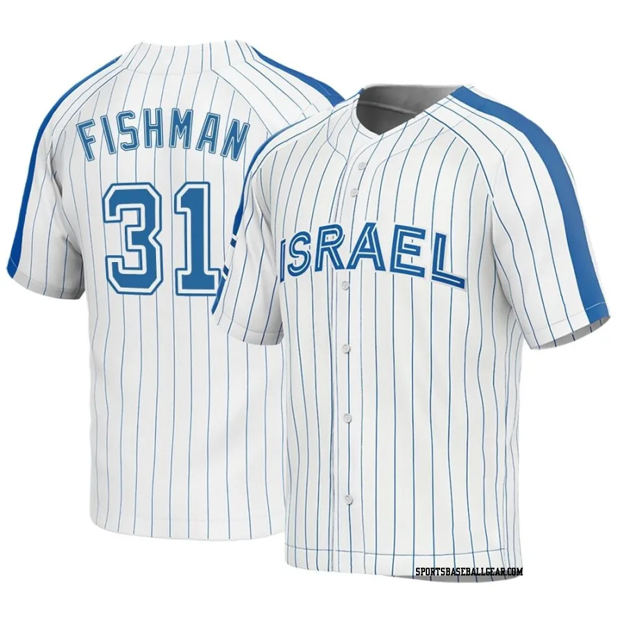 Jake Fishman Men's Israel Baseball White Replica 2023 World Baseball Classic Jersey