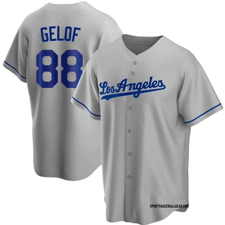Jake Gelof Men's Los Angeles Dodgers Gray Replica Road Jersey