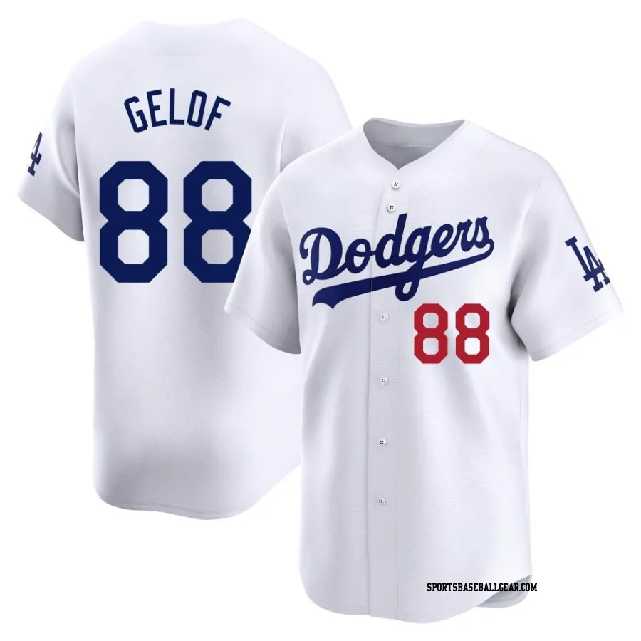 Jake Gelof Youth Los Angeles Dodgers White Limited Home Jersey