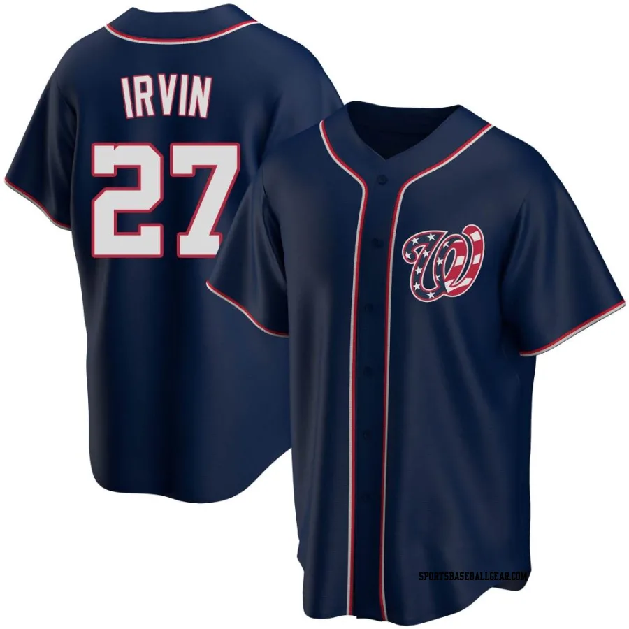 Jake Irvin Men's Washington Nationals Navy Replica Alternate Team Jersey