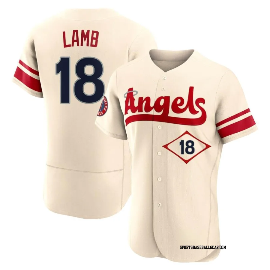 Jake Lamb Men's Los Angeles Angels Cream Authentic 2022 City Connect Jersey
