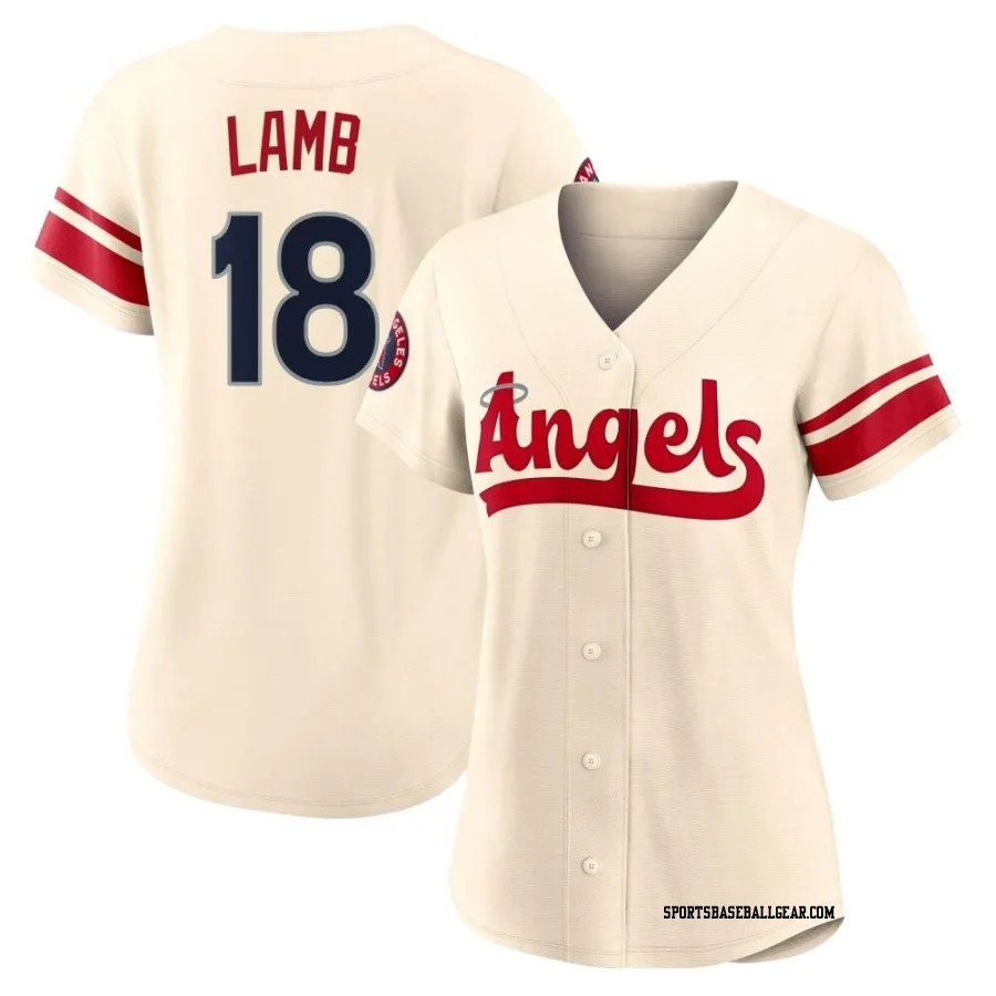 Jake Lamb Women's Los Angeles Angels Cream Authentic 2022 City Connect Jersey