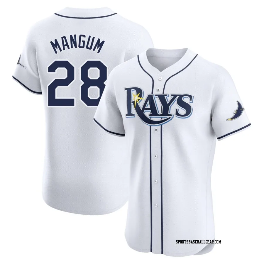 Jake Mangum Men's Tampa Bay Rays White Elite Home Jersey
