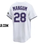 Jake Mangum Men's Tampa Bay Rays White Limited Throwback Cooperstown Jersey