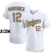 Jake Marisnick Men's Los Angeles Dodgers Gold Elite White 2025 Collection Jersey
