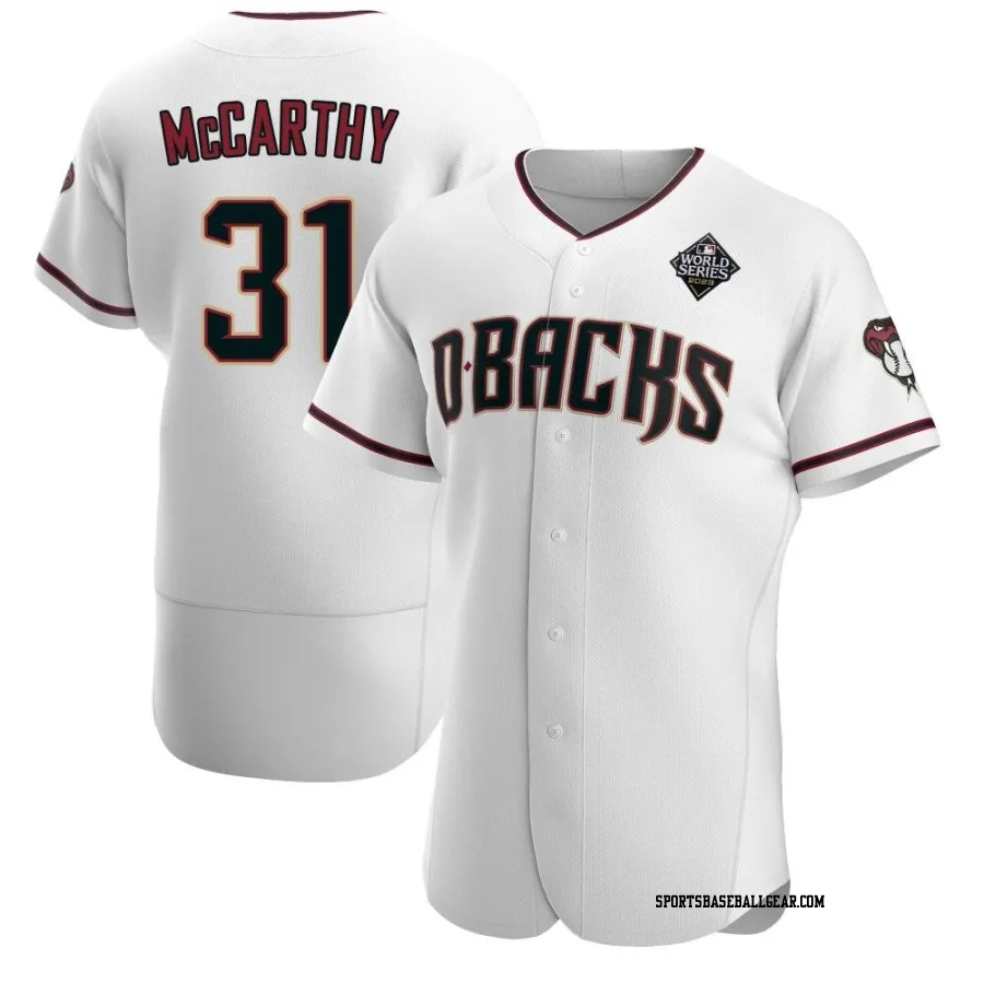 Jake McCarthy Men's Arizona Diamondbacks White Authentic Crimson Home 2023 World Series Jersey