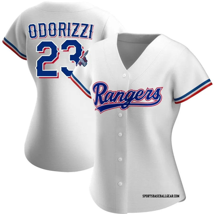 Jake Odorizzi Women's Texas Rangers White Authentic Home 2023 World Series Champions Jersey